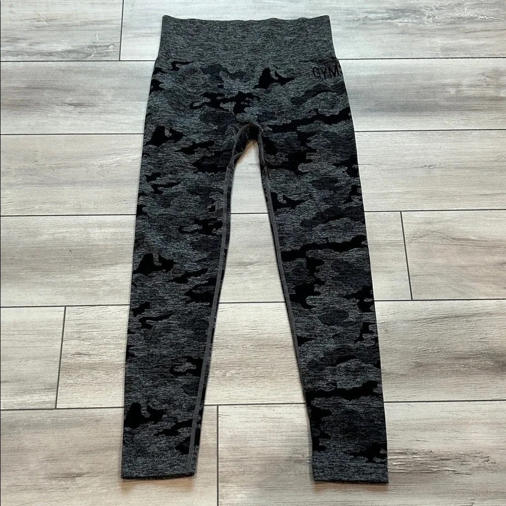 GymShark gray black camo seamless leggings size small
